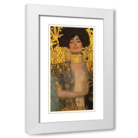Judith White Modern Wood Framed Art Print with Double Matting by Klimt, Gustav
