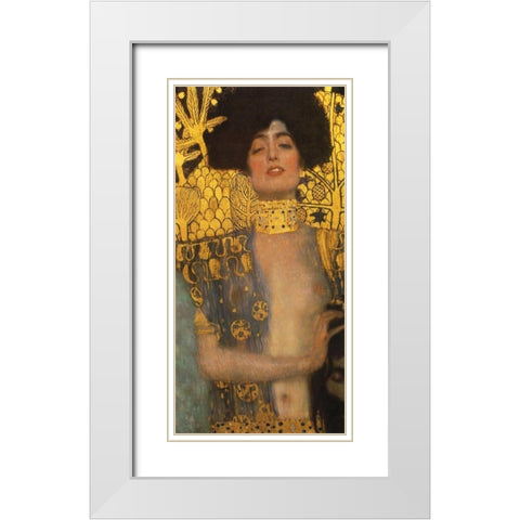 Judith White Modern Wood Framed Art Print with Double Matting by Klimt, Gustav