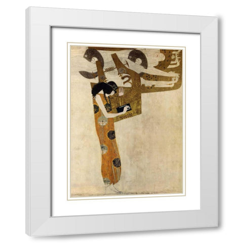 Poesie White Modern Wood Framed Art Print with Double Matting by Klimt, Gustav