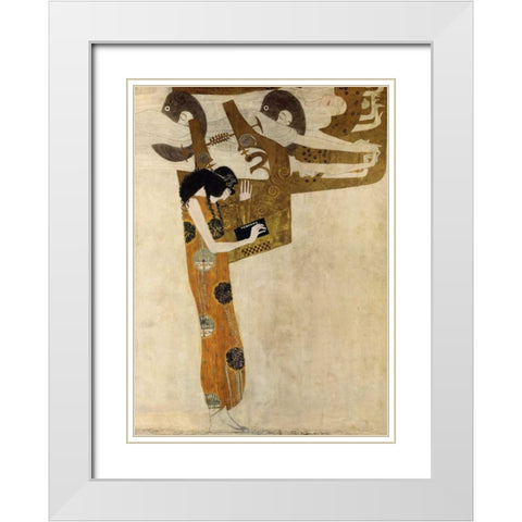 Poesie White Modern Wood Framed Art Print with Double Matting by Klimt, Gustav