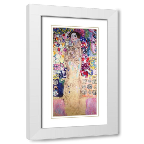 Portrait Of A Lady 1918 White Modern Wood Framed Art Print with Double Matting by Klimt, Gustav