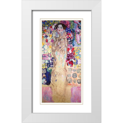 Portrait Of A Lady 1918 White Modern Wood Framed Art Print with Double Matting by Klimt, Gustav