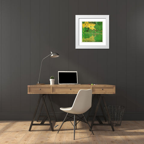 Schloss Kammer On Attersee - 2 White Modern Wood Framed Art Print with Double Matting by Klimt, Gustav
