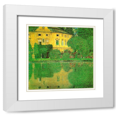 Schloss Kammer On Attersee - 2 White Modern Wood Framed Art Print with Double Matting by Klimt, Gustav