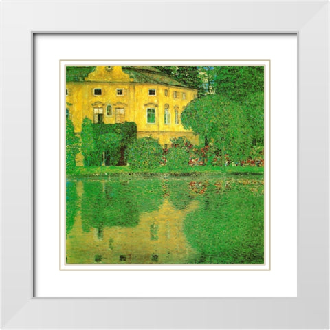 Schloss Kammer On Attersee - 2 White Modern Wood Framed Art Print with Double Matting by Klimt, Gustav