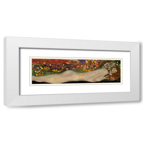 Sea Serpents III White Modern Wood Framed Art Print with Double Matting by Klimt, Gustav