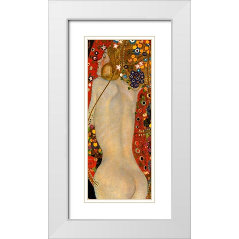 Sea Serpents IV White Modern Wood Framed Art Print with Double Matting by Klimt, Gustav