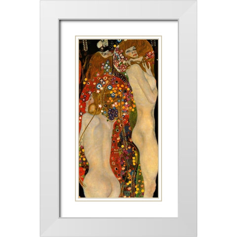Sea Serpents VI White Modern Wood Framed Art Print with Double Matting by Klimt, Gustav