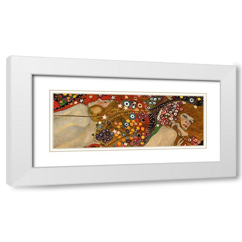 Sea Serpents VII White Modern Wood Framed Art Print with Double Matting by Klimt, Gustav