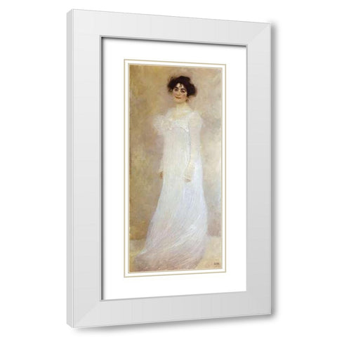 Serena Lederer 1899 White Modern Wood Framed Art Print with Double Matting by Klimt, Gustav