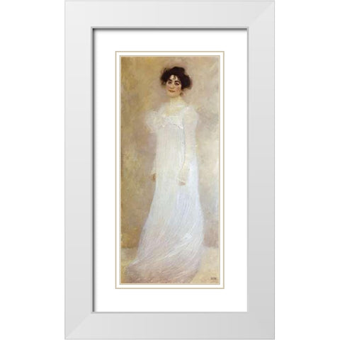 Serena Lederer 1899 White Modern Wood Framed Art Print with Double Matting by Klimt, Gustav