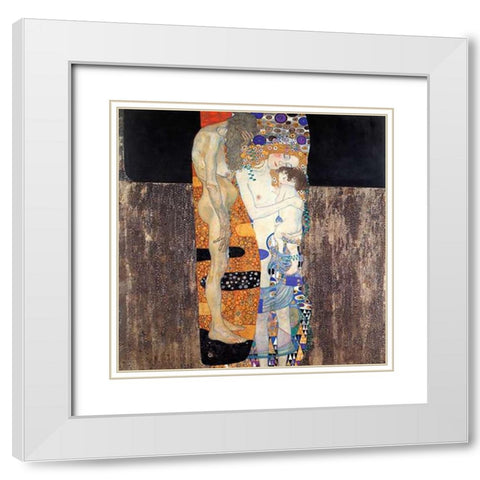 Three Ages Of Woman 1905 White Modern Wood Framed Art Print with Double Matting by Klimt, Gustav