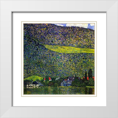 Unterach Am Attersee 1915 White Modern Wood Framed Art Print with Double Matting by Klimt, Gustav
