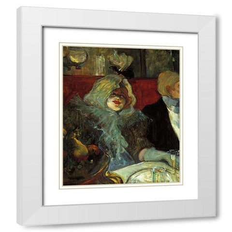 At The Rat Mort White Modern Wood Framed Art Print with Double Matting by Toulouse-Lautrec, Henri