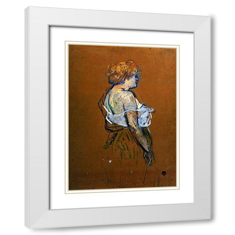 Lucie Bellanger White Modern Wood Framed Art Print with Double Matting by Toulouse-Lautrec, Henri