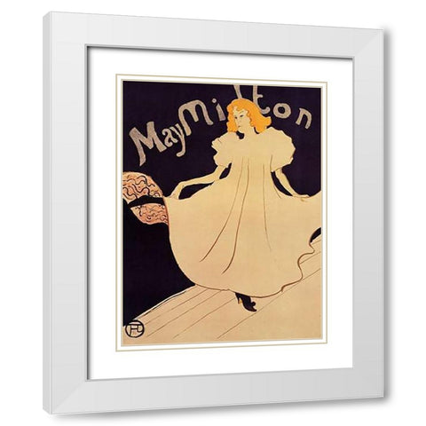 May Milton White Modern Wood Framed Art Print with Double Matting by Toulouse-Lautrec, Henri