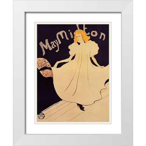 May Milton White Modern Wood Framed Art Print with Double Matting by Toulouse-Lautrec, Henri