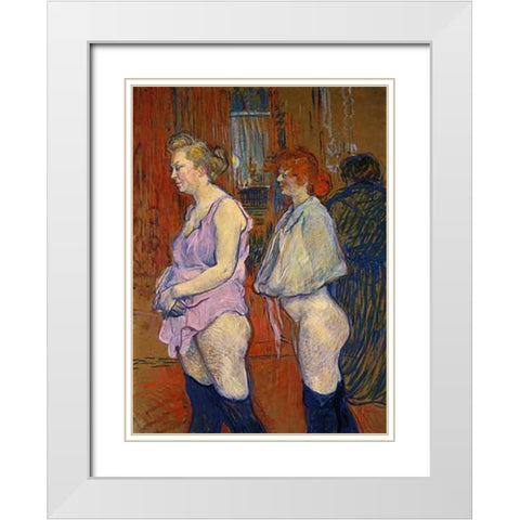 Medical Inspection White Modern Wood Framed Art Print with Double Matting by Toulouse-Lautrec, Henri