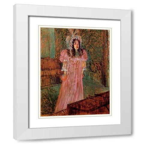 Miss May Belfort 2 White Modern Wood Framed Art Print with Double Matting by Toulouse-Lautrec, Henri
