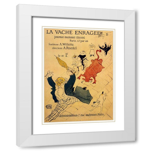 Roughing It White Modern Wood Framed Art Print with Double Matting by Toulouse-Lautrec, Henri