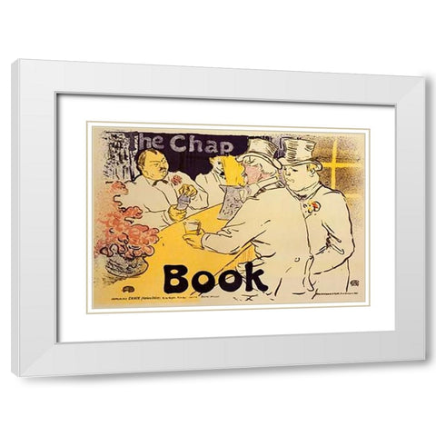 The Chap Book White Modern Wood Framed Art Print with Double Matting by Toulouse-Lautrec, Henri