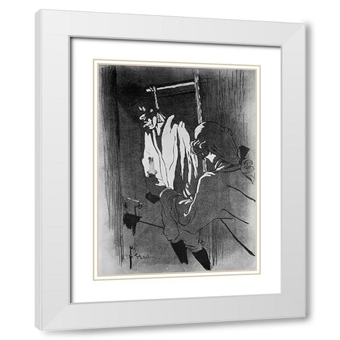 The Hanged Man White Modern Wood Framed Art Print with Double Matting by Toulouse-Lautrec, Henri