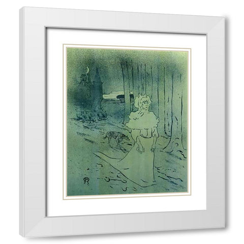 The Mistress White Modern Wood Framed Art Print with Double Matting by Toulouse-Lautrec, Henri