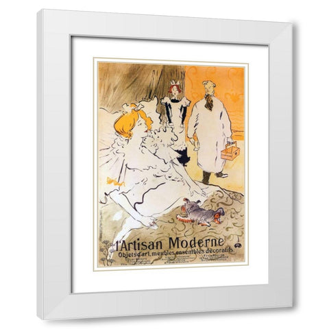 The Modern Craftsman White Modern Wood Framed Art Print with Double Matting by Toulouse-Lautrec, Henri