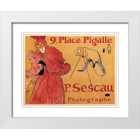 The Photographer Paul Sescau White Modern Wood Framed Art Print with Double Matting by Toulouse-Lautrec, Henri