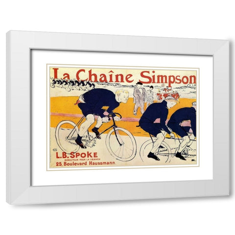 The Simpson Chain White Modern Wood Framed Art Print with Double Matting by Toulouse-Lautrec, Henri