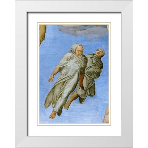 Detail From The Last Judgement 10 White Modern Wood Framed Art Print with Double Matting by Michelangelo