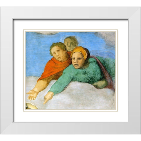 Detail From The Last Judgement 13 White Modern Wood Framed Art Print with Double Matting by Michelangelo