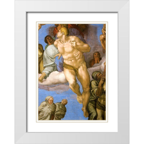 Detail From The Last Judgement 14 White Modern Wood Framed Art Print with Double Matting by Michelangelo