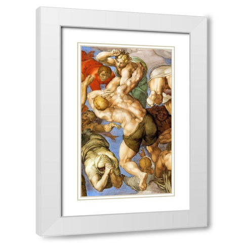 Detail From The Last Judgement 19 White Modern Wood Framed Art Print with Double Matting by Michelangelo