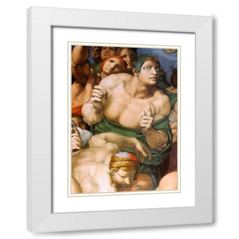 Detail From The Last Judgement 21 White Modern Wood Framed Art Print with Double Matting by Michelangelo