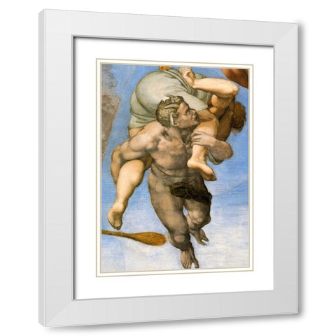 Detail From The Last Judgement 27 White Modern Wood Framed Art Print with Double Matting by Michelangelo