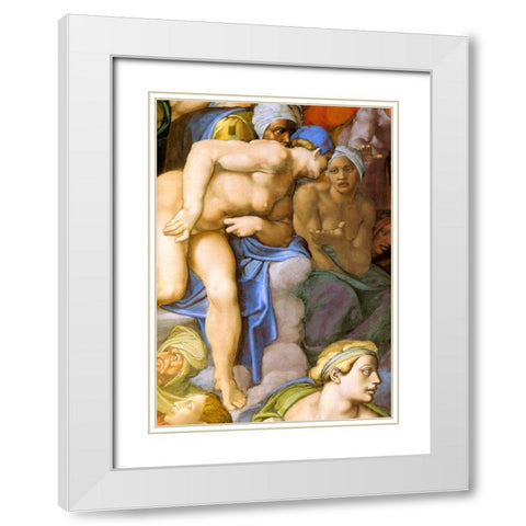 Detail From The Last Judgement 29 White Modern Wood Framed Art Print with Double Matting by Michelangelo