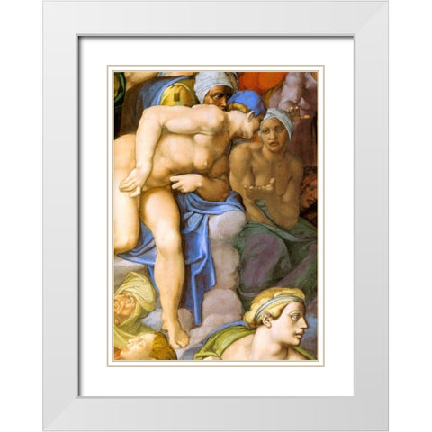 Detail From The Last Judgement 29 White Modern Wood Framed Art Print with Double Matting by Michelangelo