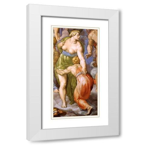 Detail From The Last Judgement 31 White Modern Wood Framed Art Print with Double Matting by Michelangelo