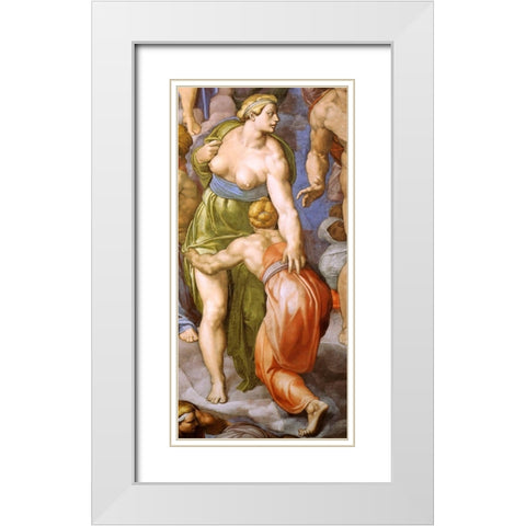 Detail From The Last Judgement 31 White Modern Wood Framed Art Print with Double Matting by Michelangelo