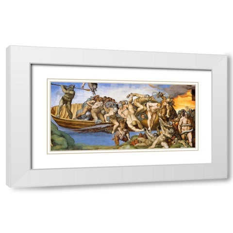 Detail From The Last Judgement 34 White Modern Wood Framed Art Print with Double Matting by Michelangelo