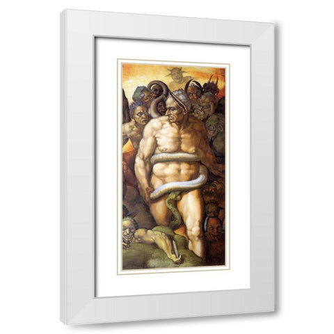 Minos-3 White Modern Wood Framed Art Print with Double Matting by Michelangelo