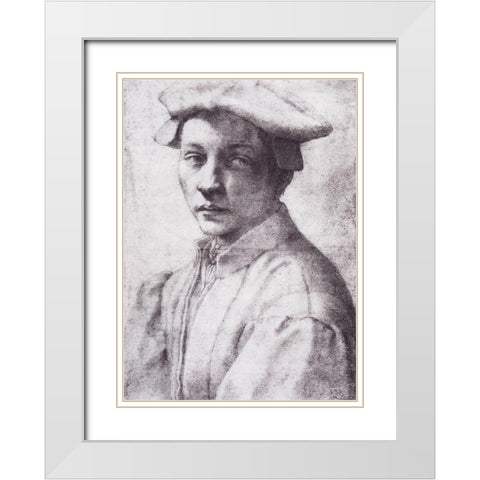 Portrait Of Andrea Quaratesi White Modern Wood Framed Art Print with Double Matting by Michelangelo