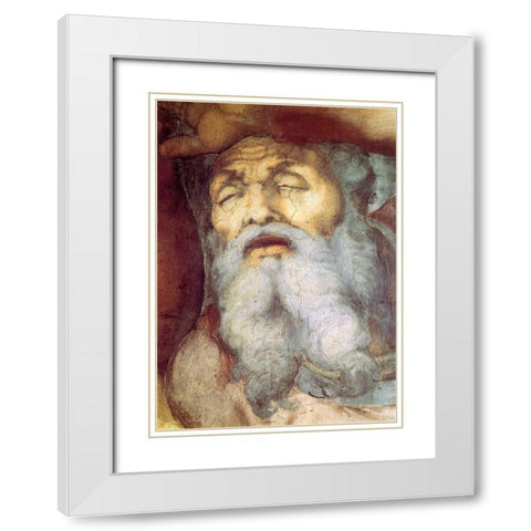 The Conversion Of Saint Paul Detail White Modern Wood Framed Art Print with Double Matting by Michelangelo