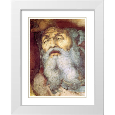 The Conversion Of Saint Paul Detail White Modern Wood Framed Art Print with Double Matting by Michelangelo