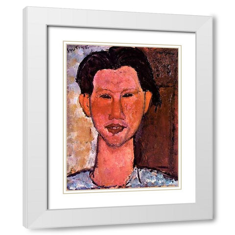 Chaim Soutine White Modern Wood Framed Art Print with Double Matting by Modigliani, Amedeo