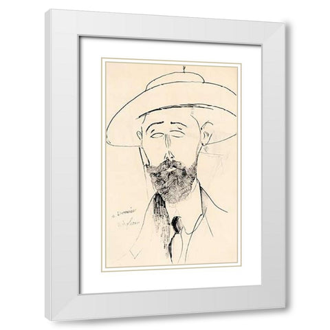 Dermee White Modern Wood Framed Art Print with Double Matting by Modigliani, Amedeo