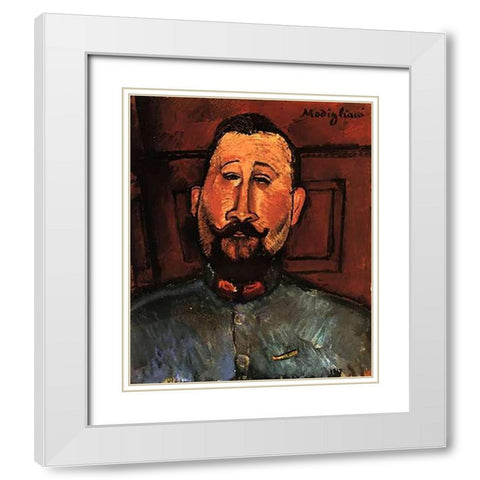 Doctor Devaraigne White Modern Wood Framed Art Print with Double Matting by Modigliani, Amedeo