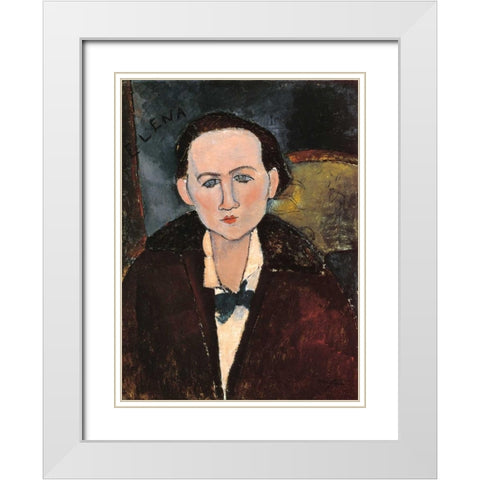 Elena Povolozky White Modern Wood Framed Art Print with Double Matting by Modigliani, Amedeo