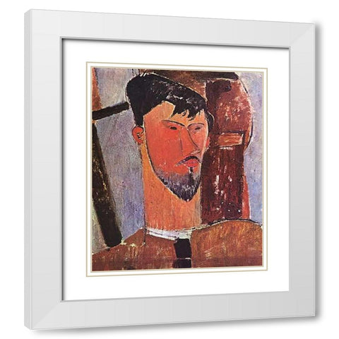 Henri Laurens White Modern Wood Framed Art Print with Double Matting by Modigliani, Amedeo